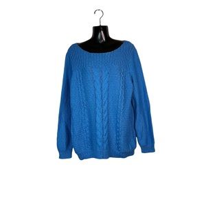 NWT Jones New York Signature Knit Pullover Sweater Size XL Cyan Blue